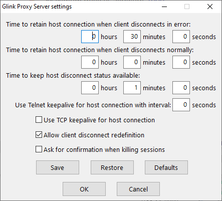 GlinkProxy Settings